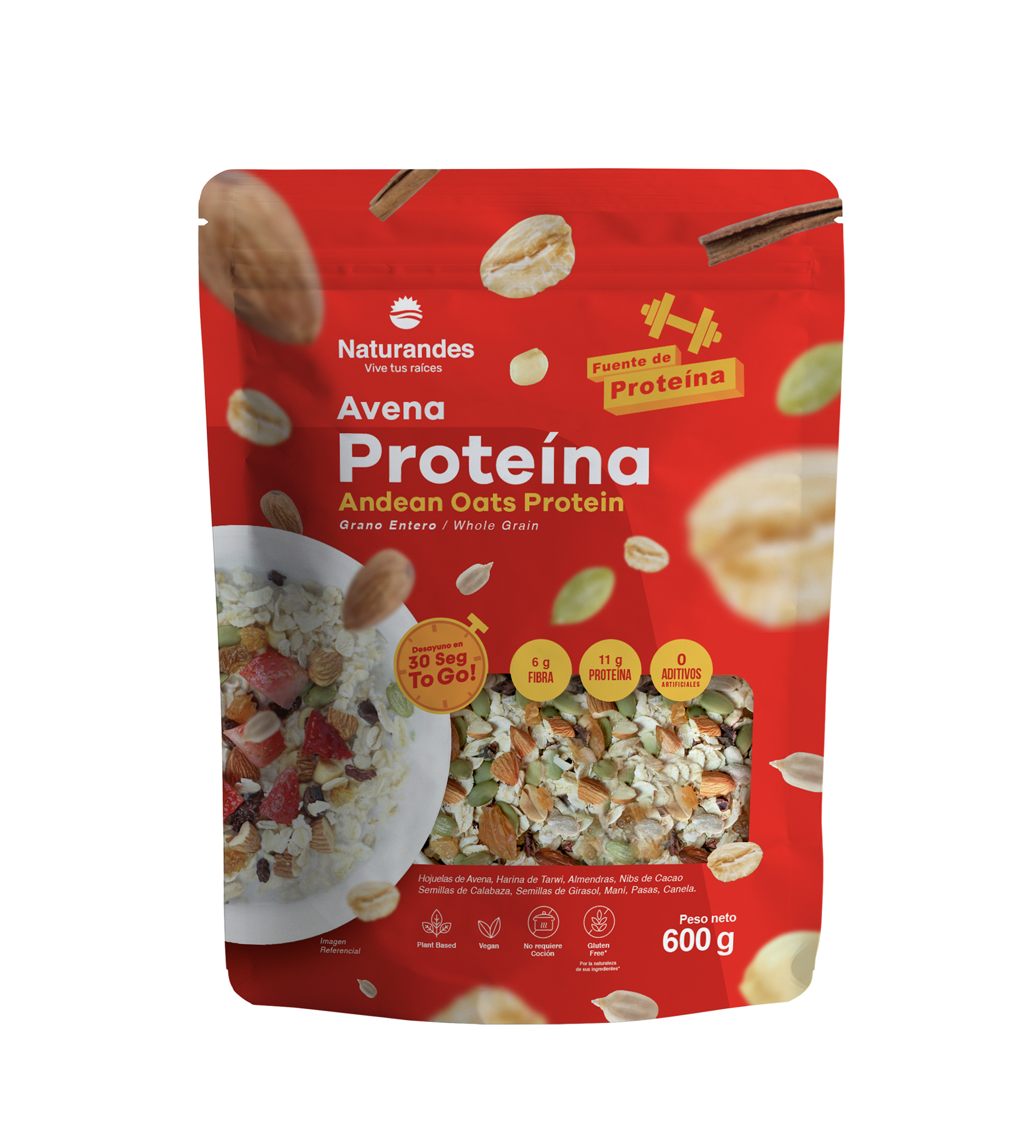 Avena Proteica con Tarwi y Semillas Naturandes 600 g