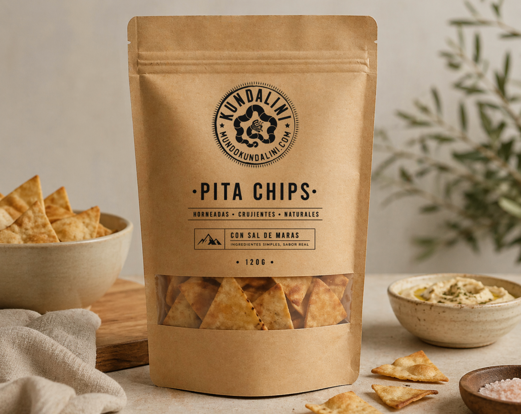 Pita Chips - Aceite de Oliva Extra Virgen & Sal de Maras / 120g