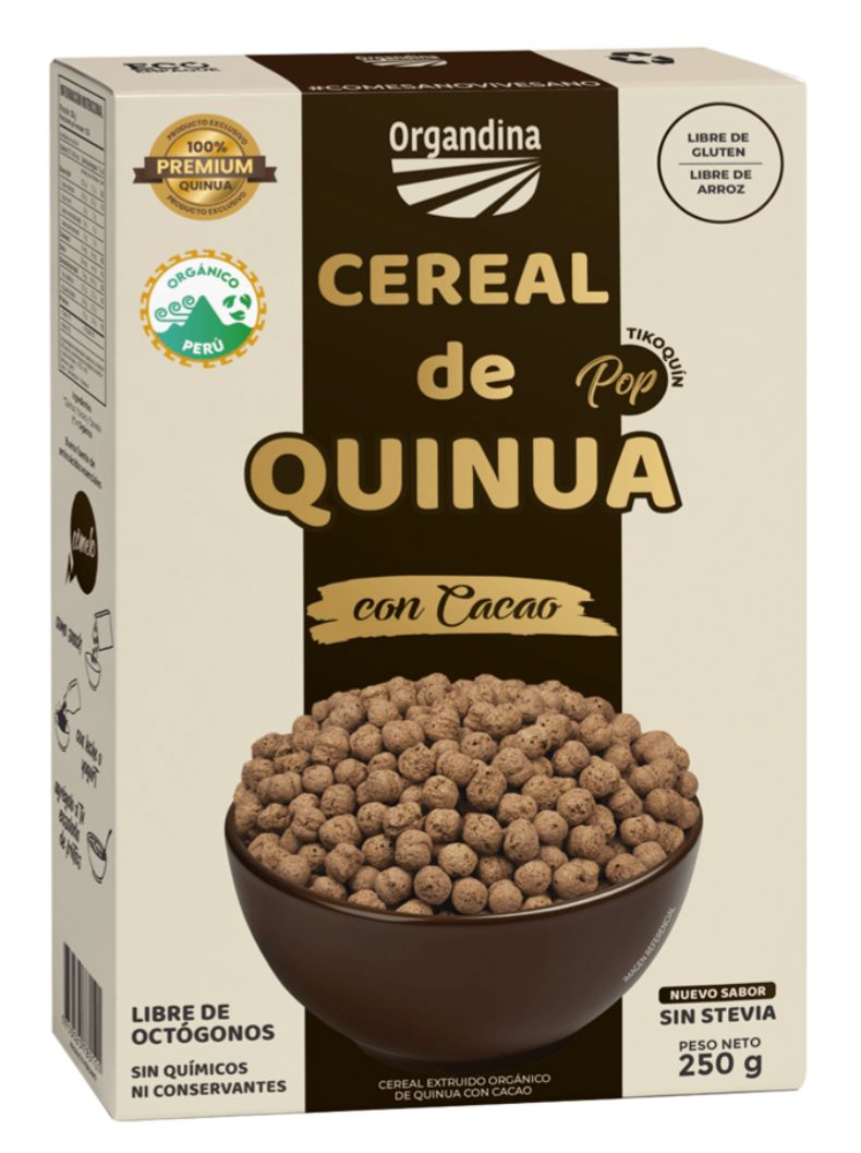 Cereal de Quinua Pop con Cacao  – Organdina - 250g
