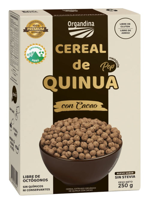 Cereal de Quinua Pop con Cacao  – Organdina - 250g