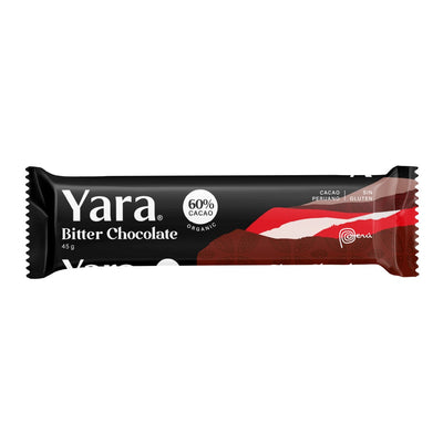Slender Chocolate Bitter Yara 60% Cacao Orgánico Sin Gluten barra 45g