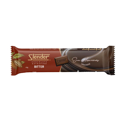 Slender barra de chocolate bitter 60% cacao sin azúcar 50g