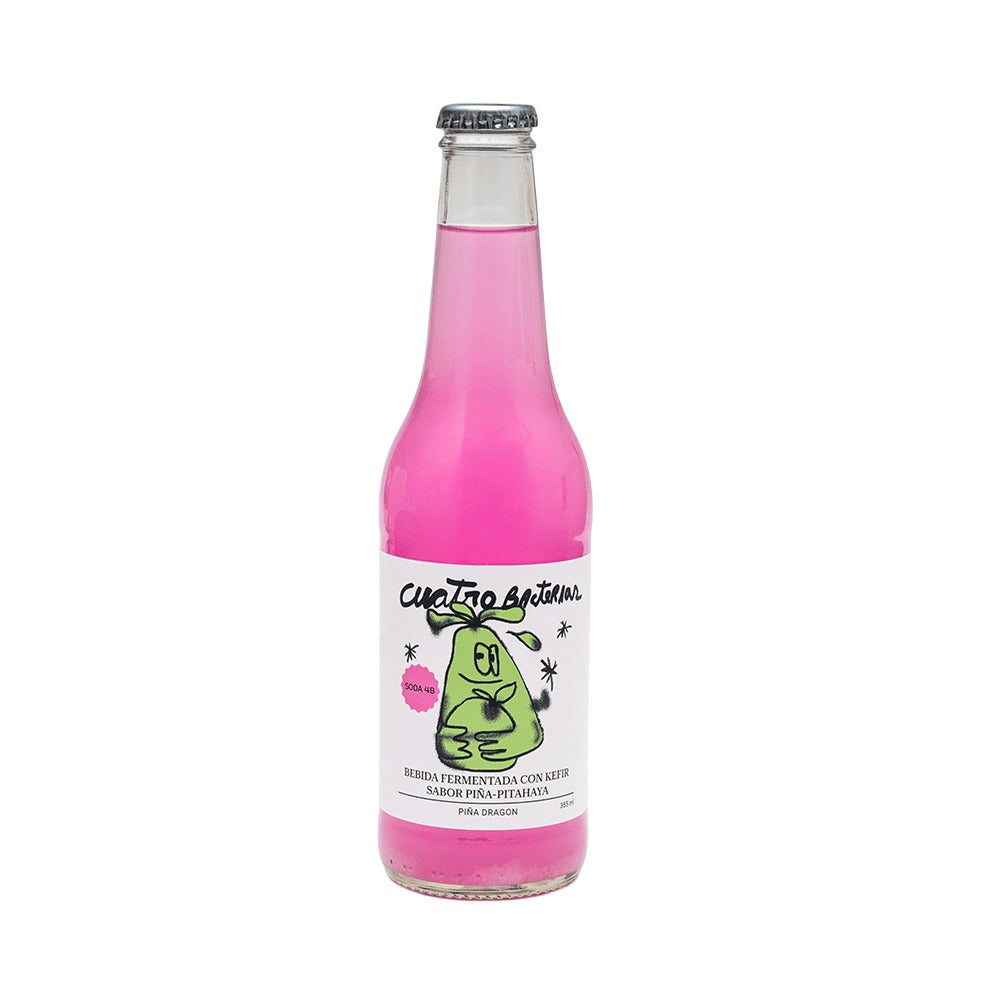 Cuatro Bacterias Soda Piña Dragon con Piña y Pitahaya 355 ml