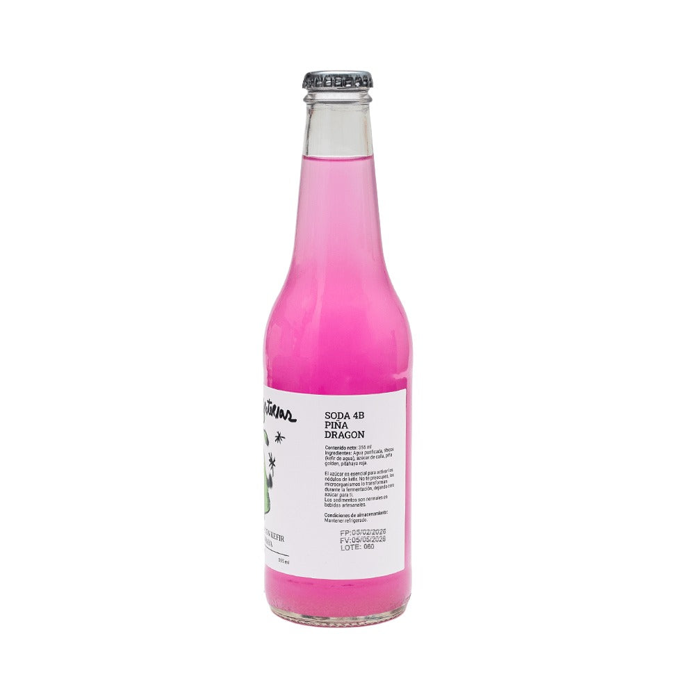 Cuatro Bacterias Soda Piña Dragon con Piña y Pitahaya 355 ml
