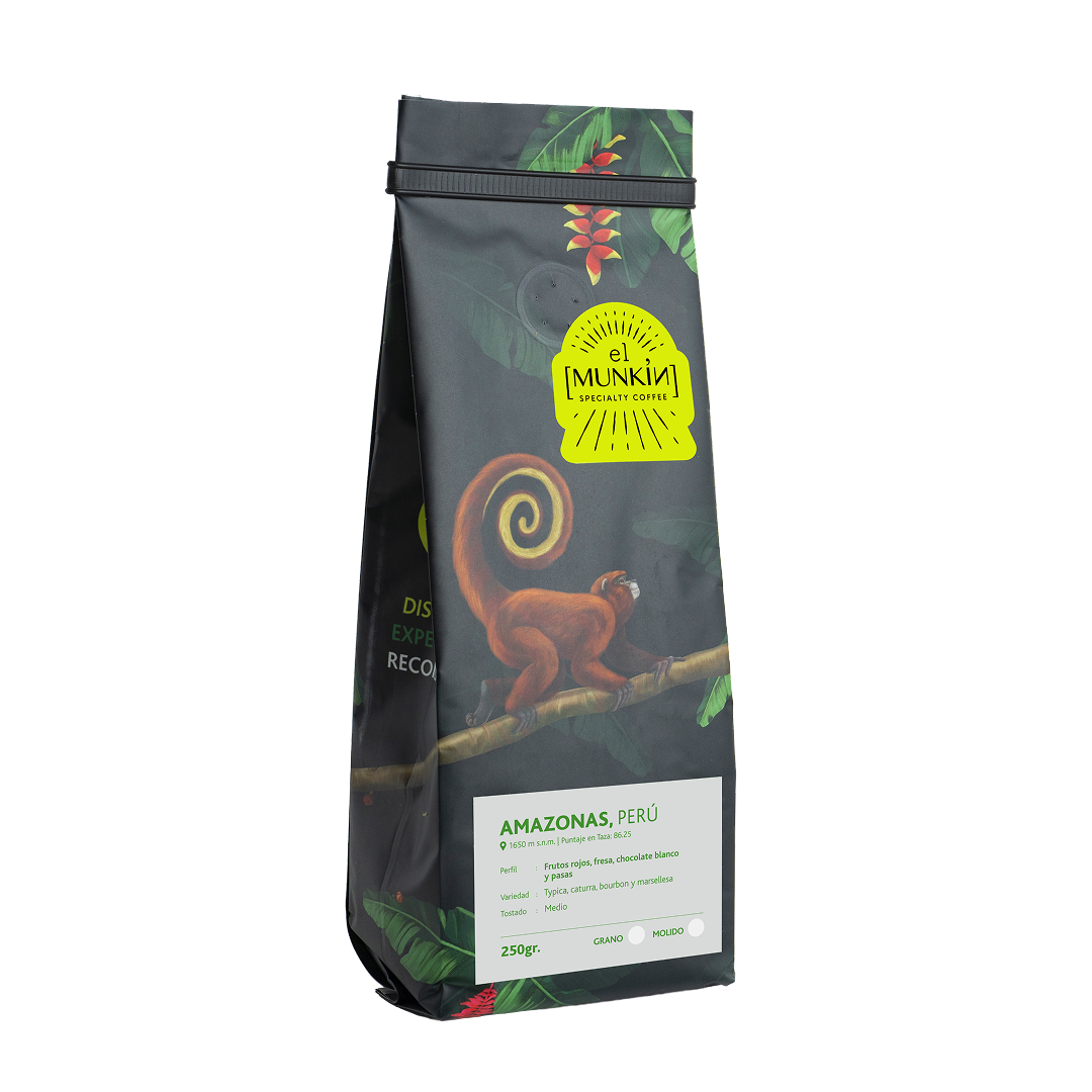 El Munkin - Café Tostado En Grano Amazonas Perú Tostado Medio 250 g