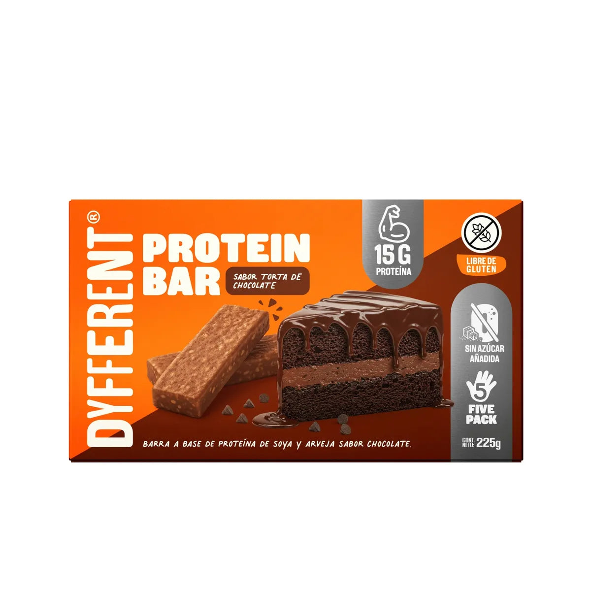 Dyfferent Barra Proteica Torta de Chocolate – Caja 225 g