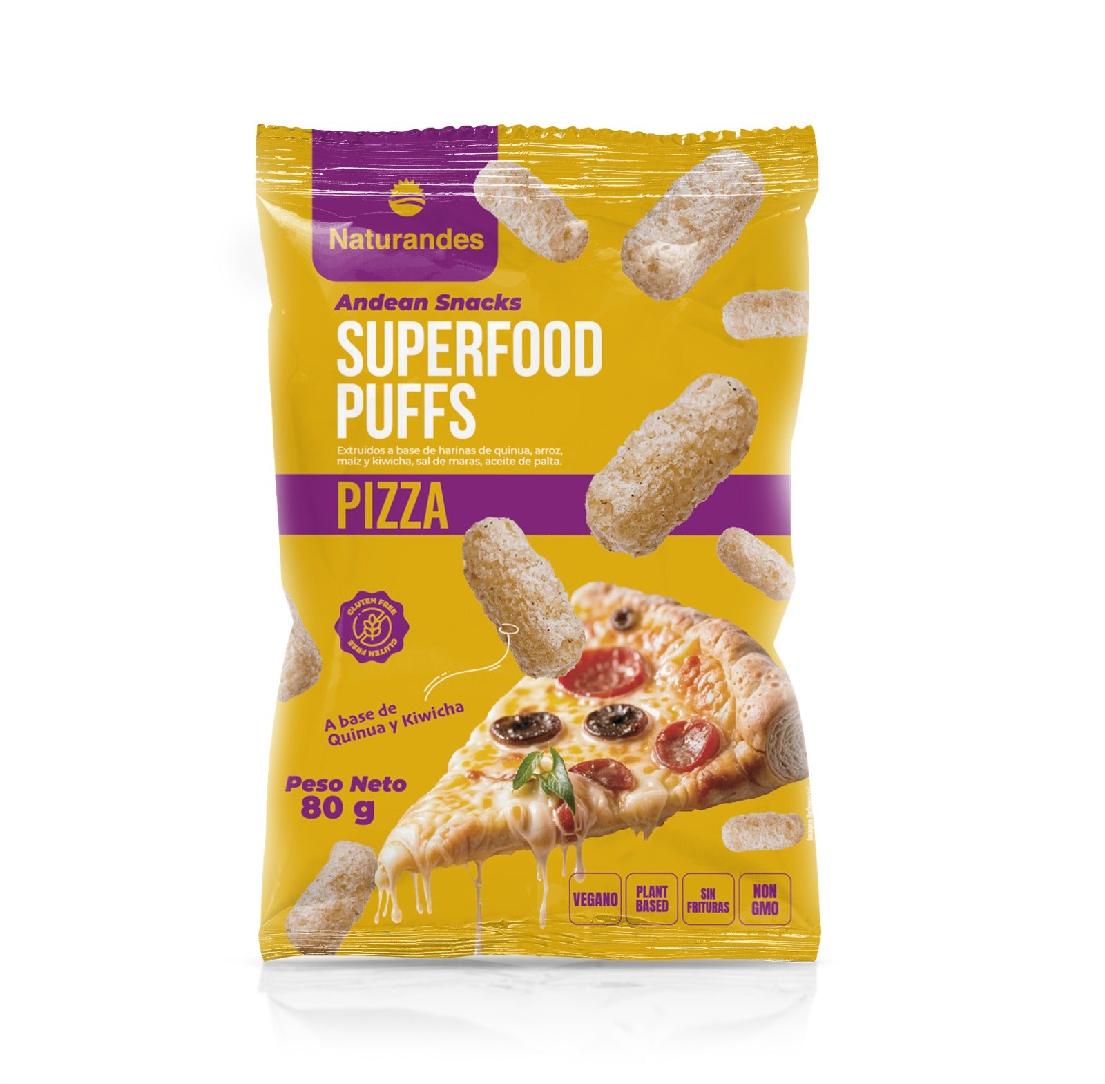 Superfood Puffs Sabor Pizza Naturandes 80 g