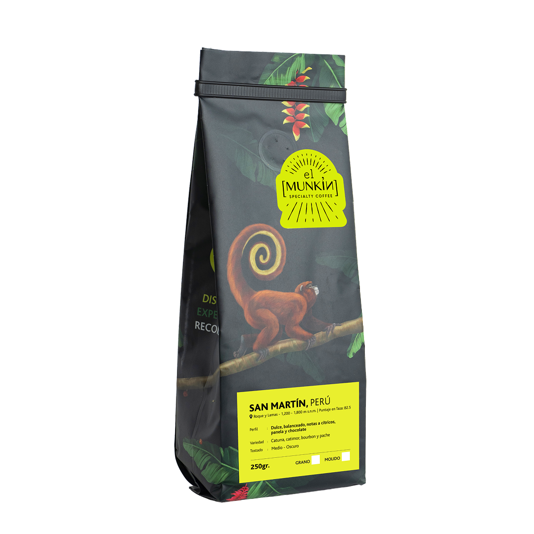 El Munkin - Café Tostado En Grano Amazonas Perú Tostado Medio 250 g