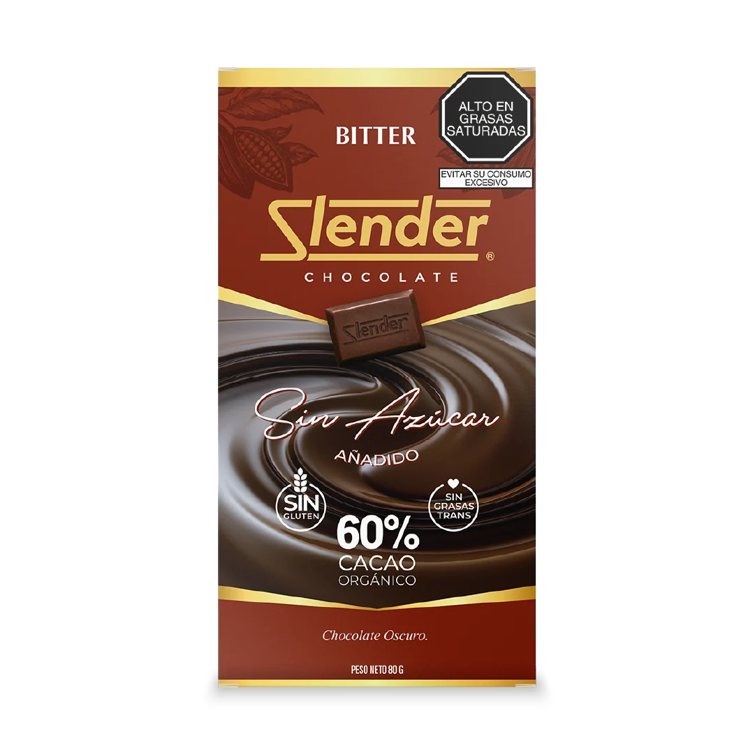 Slender Chocolate Bitter 60% Cacao – 80 g