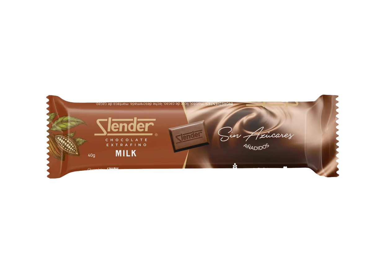 Slender Chocolate Milk Sin Azúcar 40% Cacao 40 g