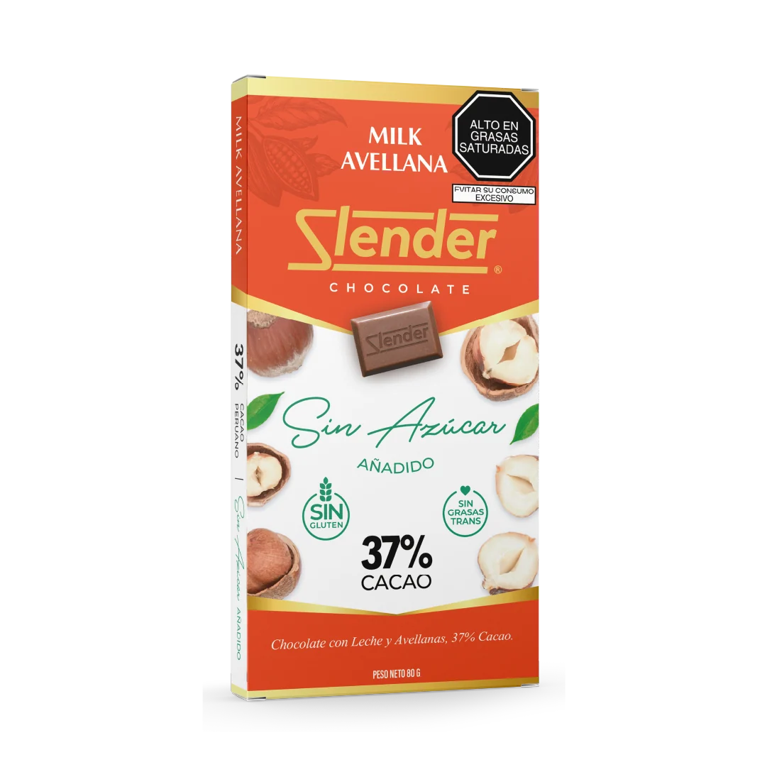 Slender Chocolate Milk Avellana 60% Cacao 80 g